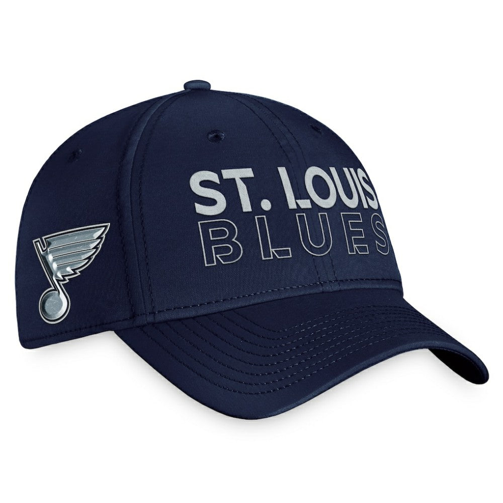 St. Louis Blues Fanatics Authentic Pro Road Flex Hat – Navy Hats
