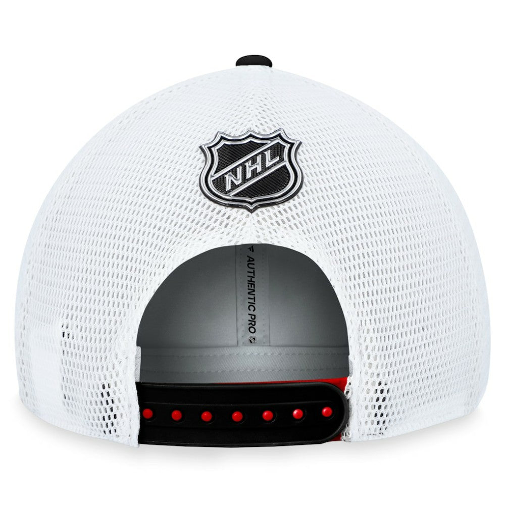 Chicago Blackhawks Fanatics Authentic Pro Rink Trucker Adjustable Hat - Red Hats