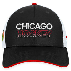 Chicago Blackhawks Fanatics Authentic Pro Rink Trucker Adjustable Hat - Black Hats