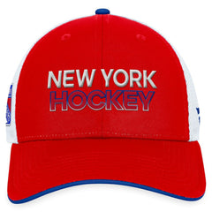New York Rangers Fanatics Authentic Pro Rink Trucker Adjustable Hat - Red Hats