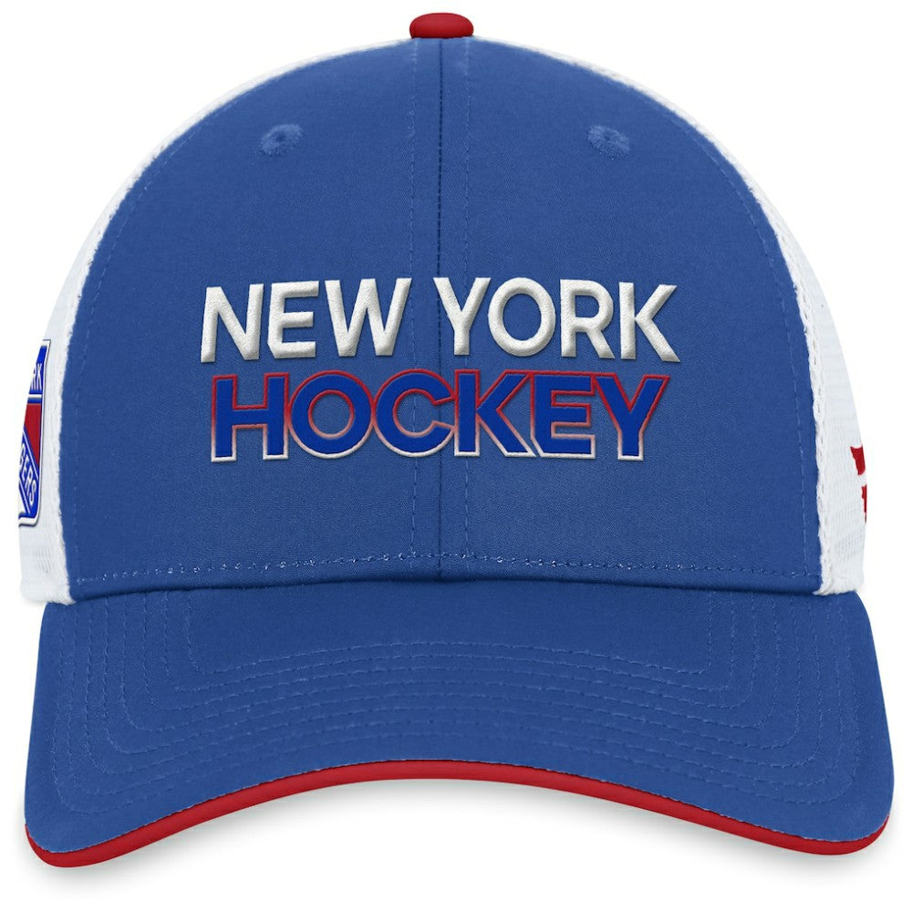 New York Rangers Fanatics Authentic Pro Rink Trucker Adjustable Hat - Blue Hats