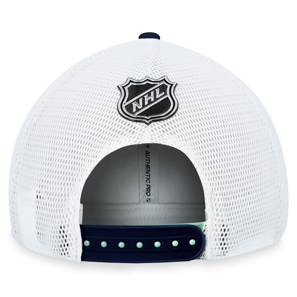 Seattle Kraken Fanatics Authentic Pro Rink Trucker Adjustable Hat - Light Blue Hats
