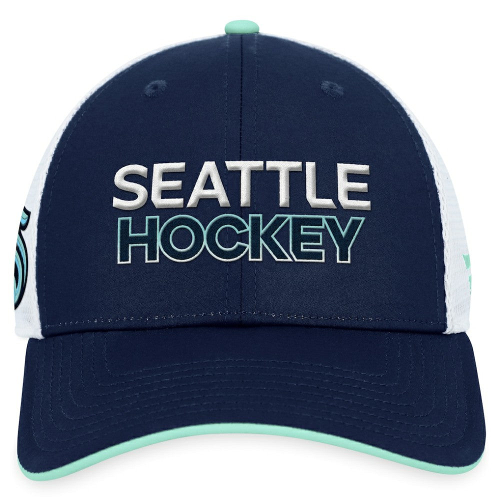 Seattle Kraken Fanatics Authentic Pro Rink Trucker Adjustable Hat - Deep Sea Blue Hats