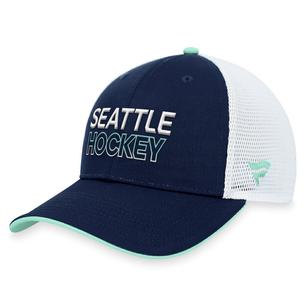 Seattle Kraken Fanatics Authentic Pro Rink Trucker Adjustable Hat - Deep Sea Blue Hats