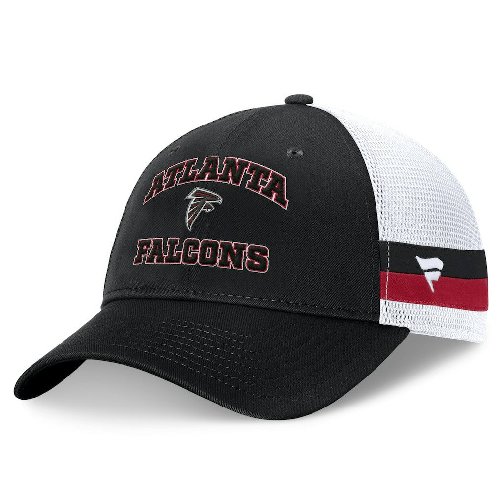 Atlanta Falcons Fundamentals Side Stripe Trucker Adjustable Hat - Black/White on sale