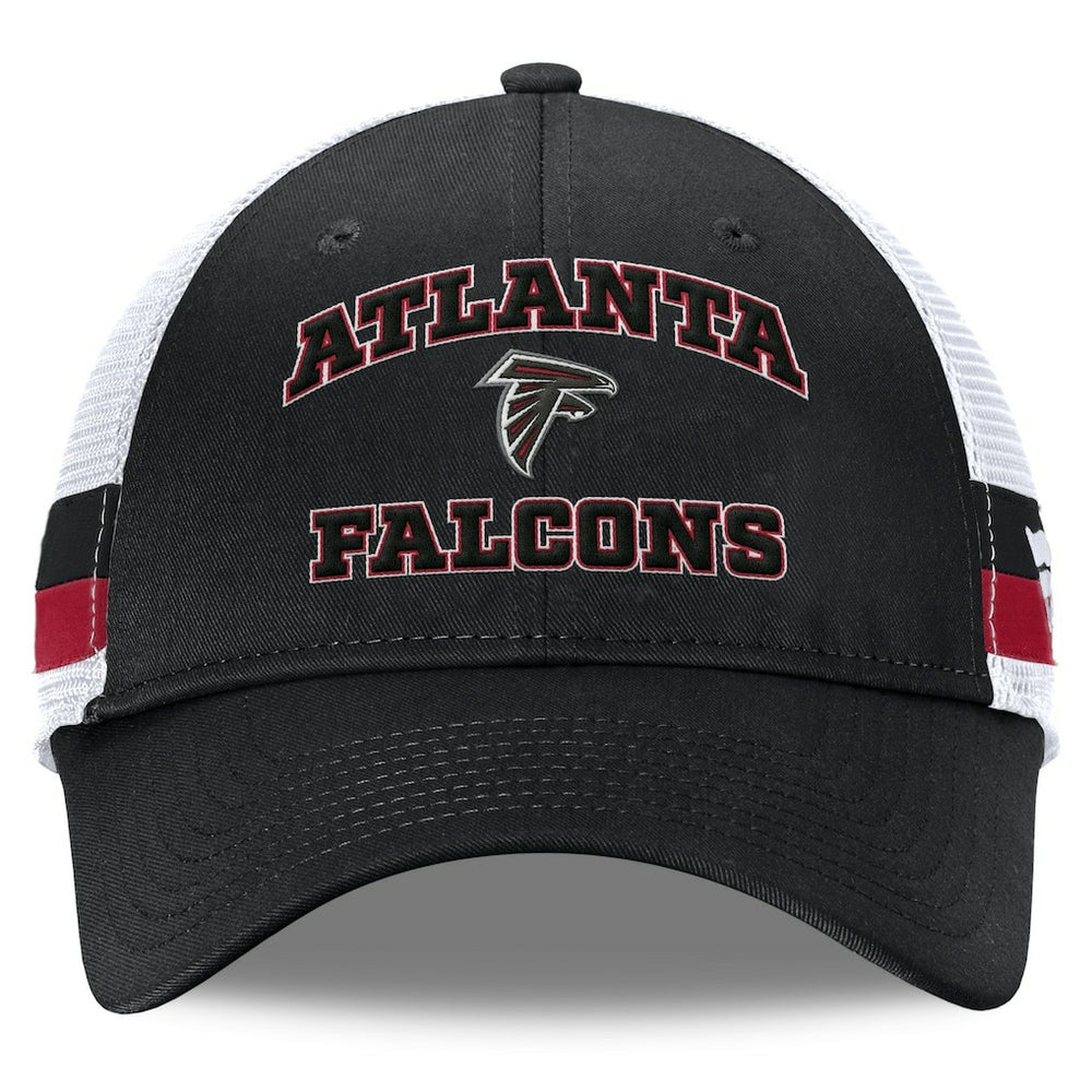 Atlanta Falcons Fundamentals Side Stripe Trucker Adjustable Hat - Black/White on sale