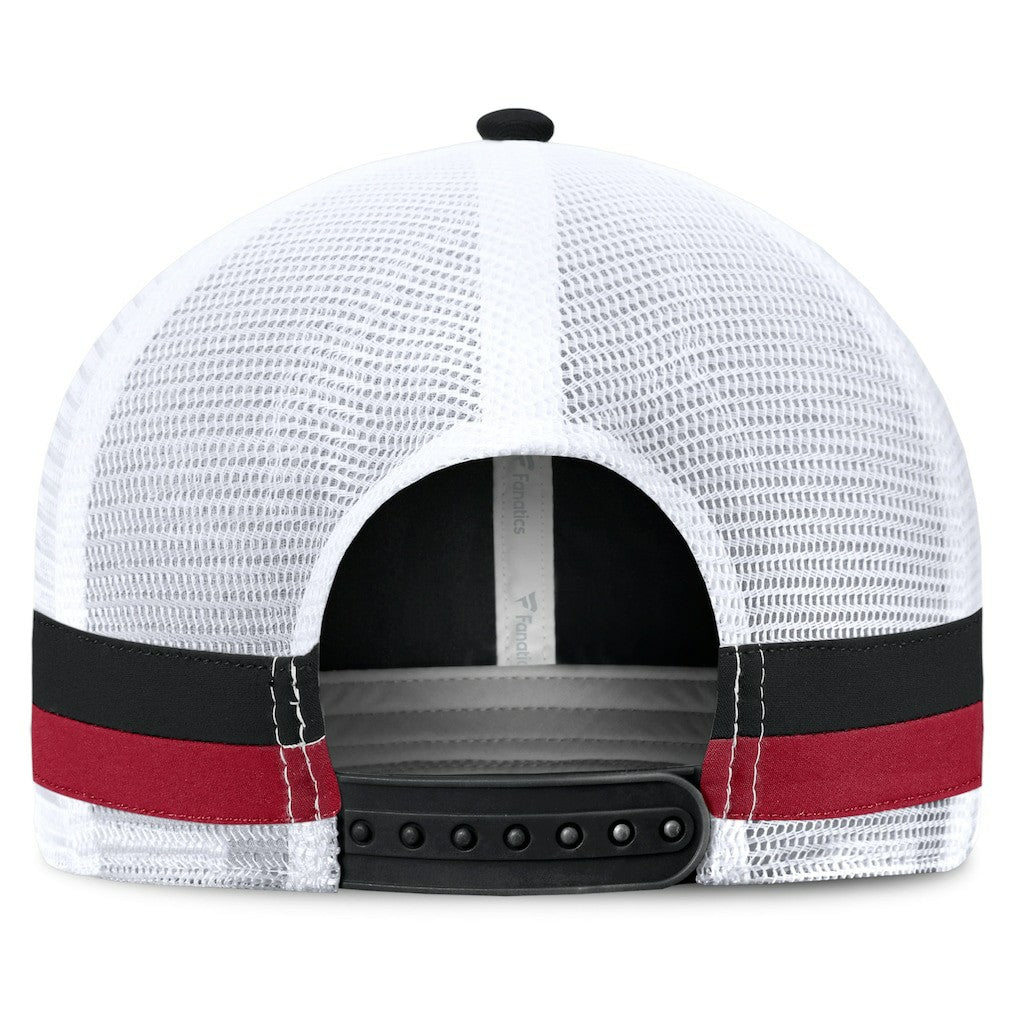 Atlanta Falcons Fundamentals Side Stripe Trucker Adjustable Hat - Black/White on sale
