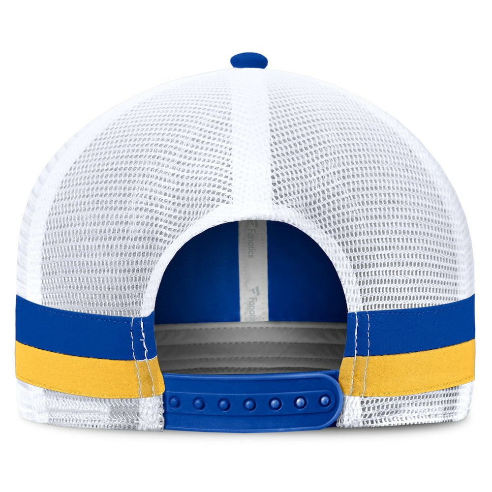 Los Angeles Rams Fundamentals Side Stripe Trucker Adjustable Hat - Royal/White for sale