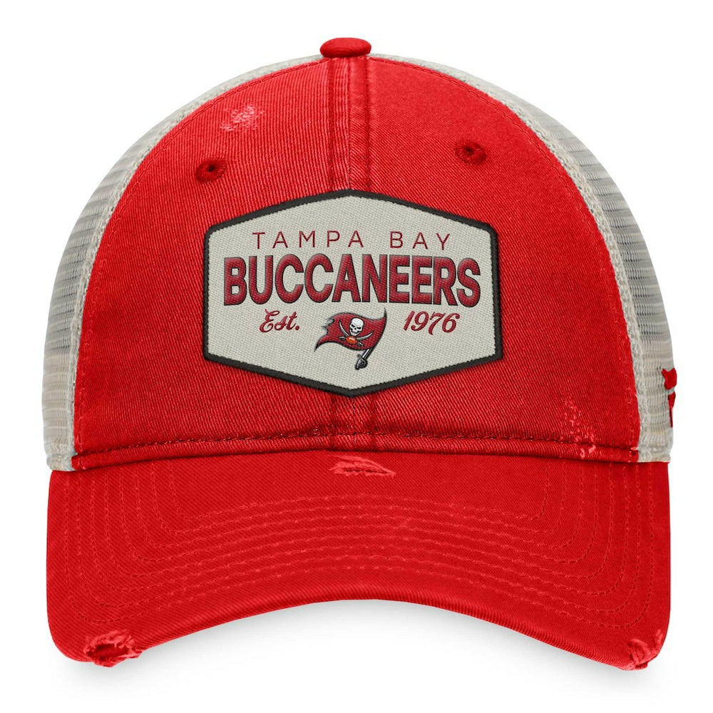 Tampa Bay Buccaneers Heritage Patch Trucker Adjustable Hat - Red/Natural discount