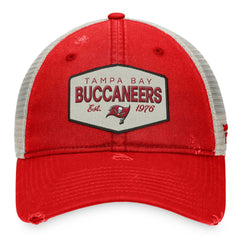Tampa Bay Buccaneers Heritage Patch Trucker Adjustable Hat - Red/Natural discount