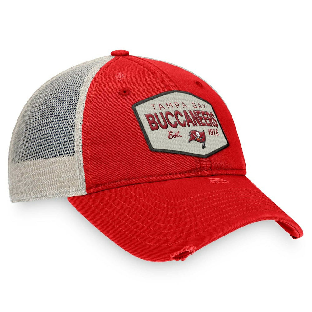 Tampa Bay Buccaneers Heritage Patch Trucker Adjustable Hat - Red/Natural discount
