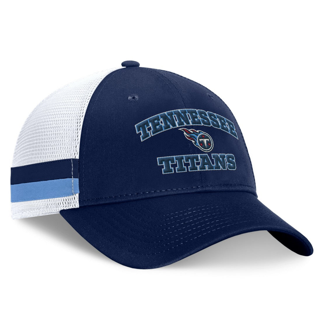 Tennessee Titans Fundamentals Side Stripe Trucker Adjustable Hat - Navy/White outlet