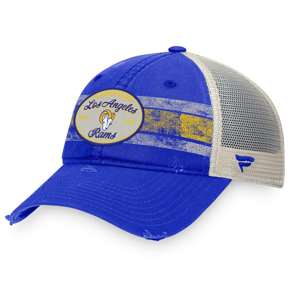 Los Angeles Rams Heritage Trucker Adjustable Hat - Royal/Natural on sale