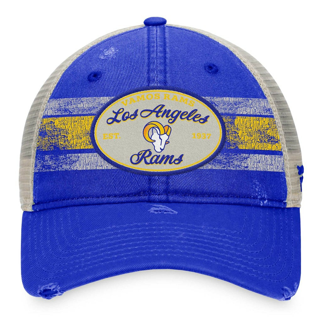 Los Angeles Rams Heritage Trucker Adjustable Hat - Royal/Natural on sale
