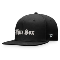 Chicago White Sox Gothic Script Fitted Hat Black