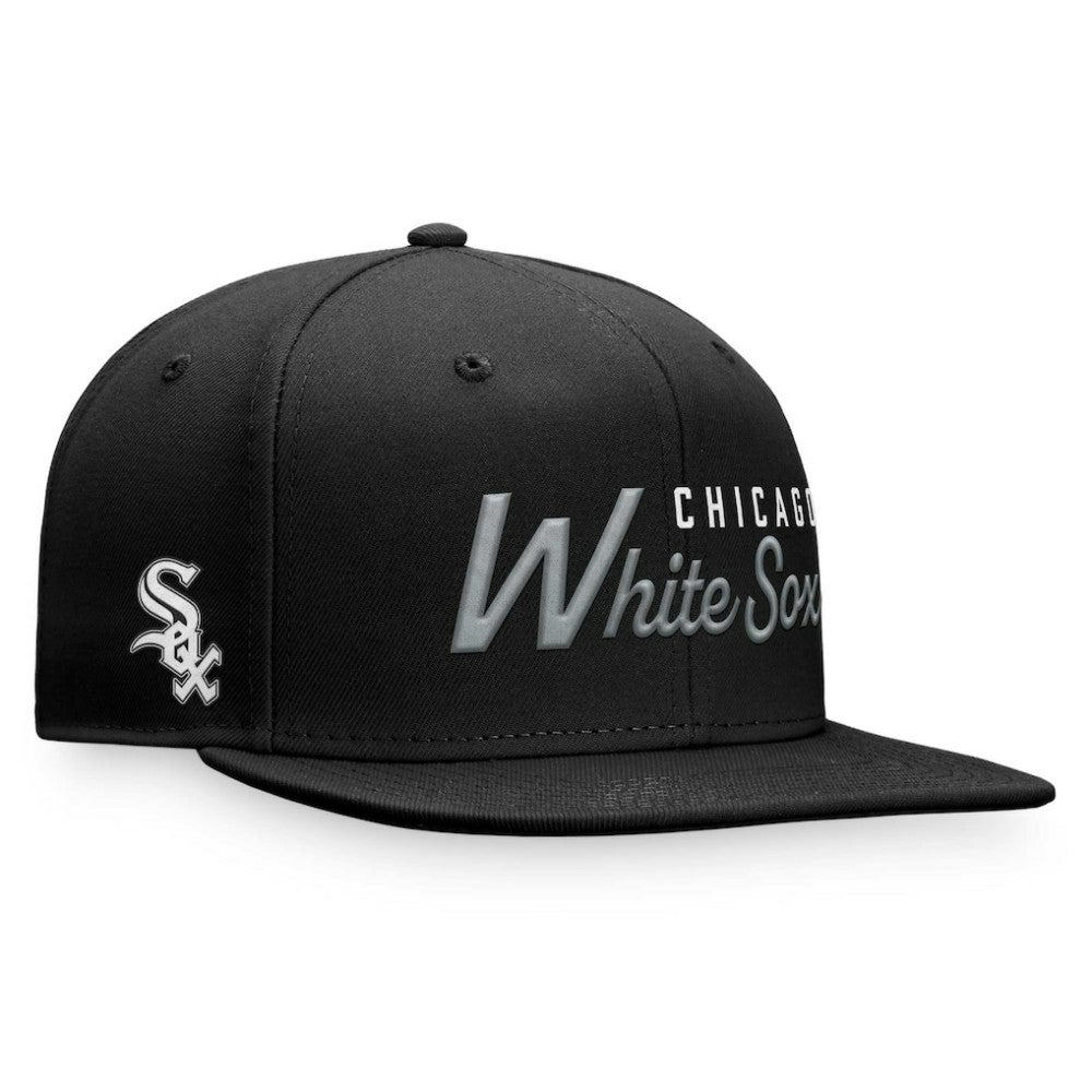 Chicago White Sox Script Snapback Hat Black