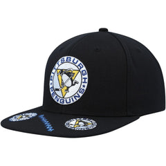 Pittsburgh Penguins Mitchell & Ness Vintage Hat Trick Snapback Hat - Black Hats