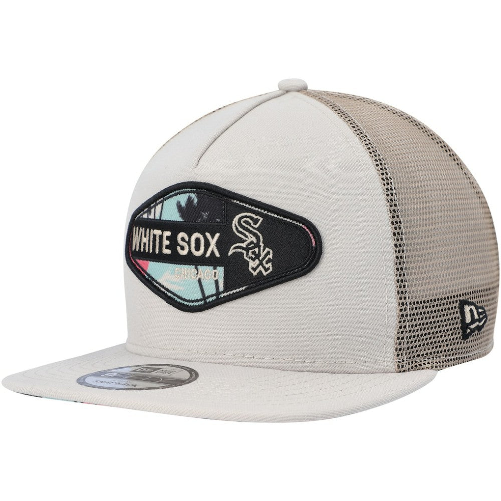Chicago White Sox Retro Beachin' Patch A-Frame Trucker 9FIFTY Snapback Hat Natural