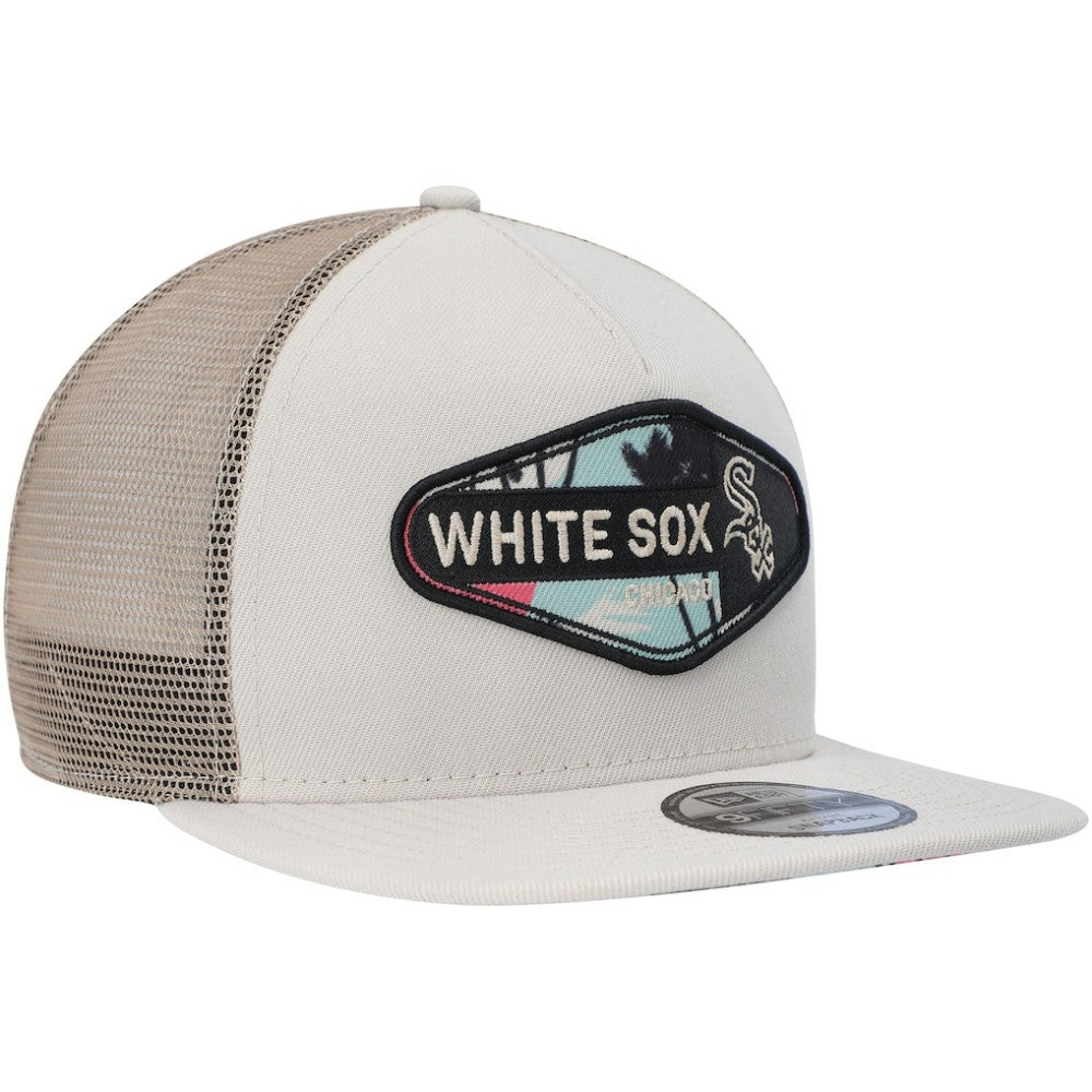 Chicago White Sox Retro Beachin' Patch A-Frame Trucker 9FIFTY Snapback Hat Natural