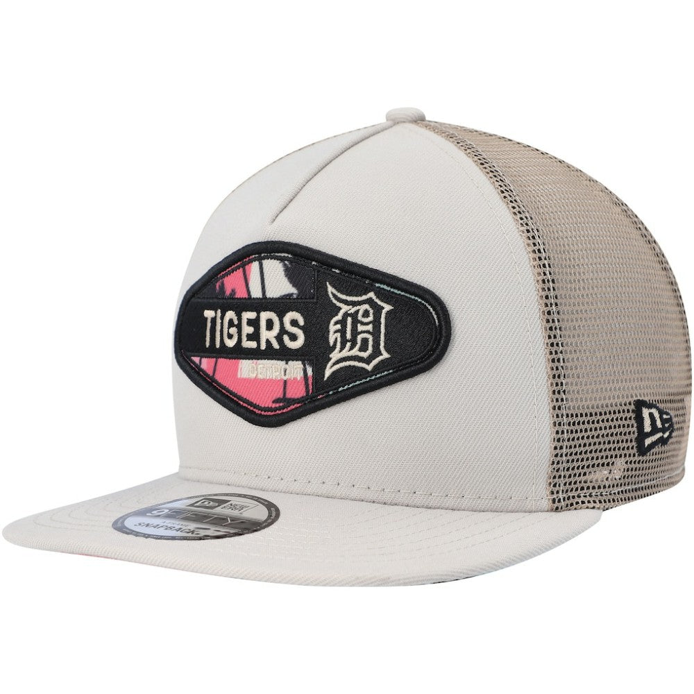 Detroit Tigers Retro Beachin' Patch A-Frame Trucker 9FIFTY Snapback Hat Natural