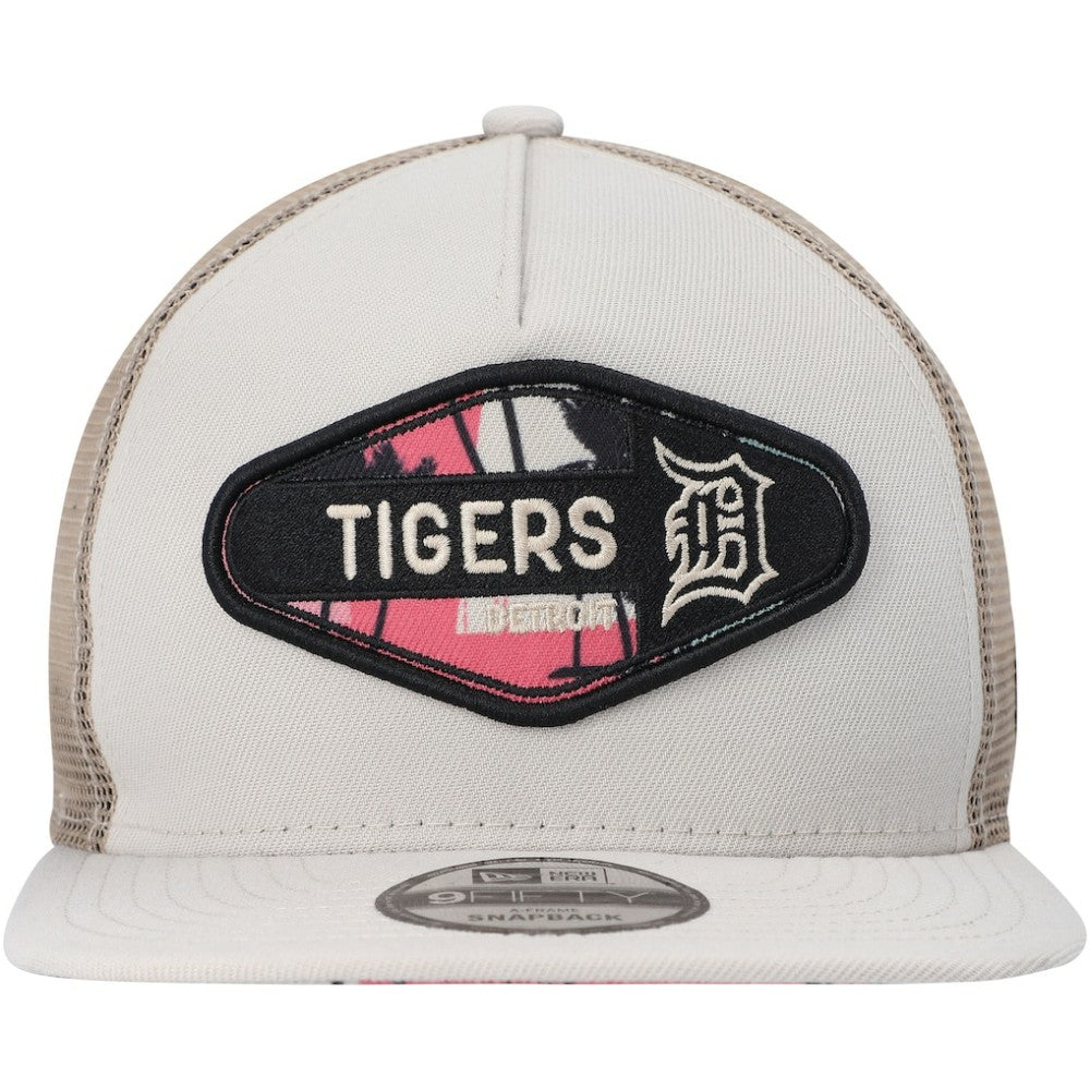 Detroit Tigers Retro Beachin' Patch A-Frame Trucker 9FIFTY Snapback Hat Natural