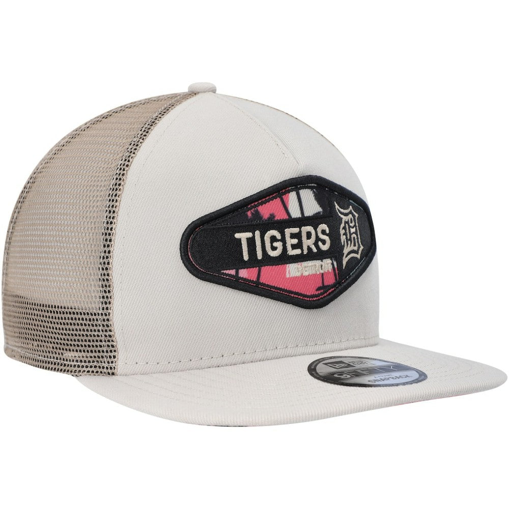 Detroit Tigers Retro Beachin' Patch A-Frame Trucker 9FIFTY Snapback Hat Natural