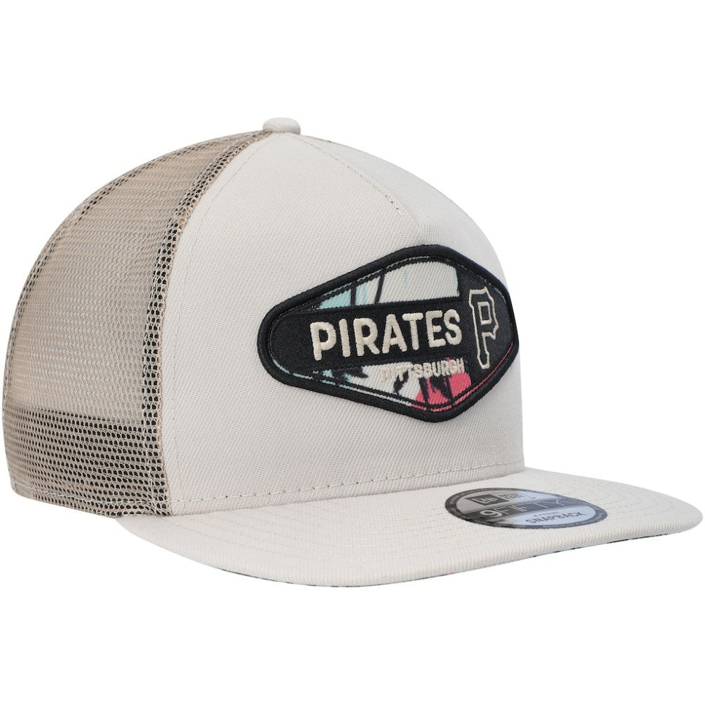 Pittsburgh Pirates Retro Beachin' Patch A-Frame Trucker 9FIFTY Snapback Hat Natural