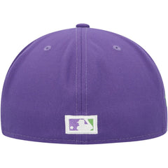 Atlanta Braves Lime Side Patch 59FIFTY Fitted Hat Purple