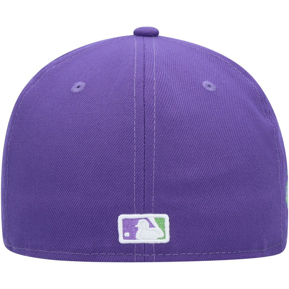 Los Angeles Dodgers Lime Side Patch 59FIFTY Fitted Hat Purple