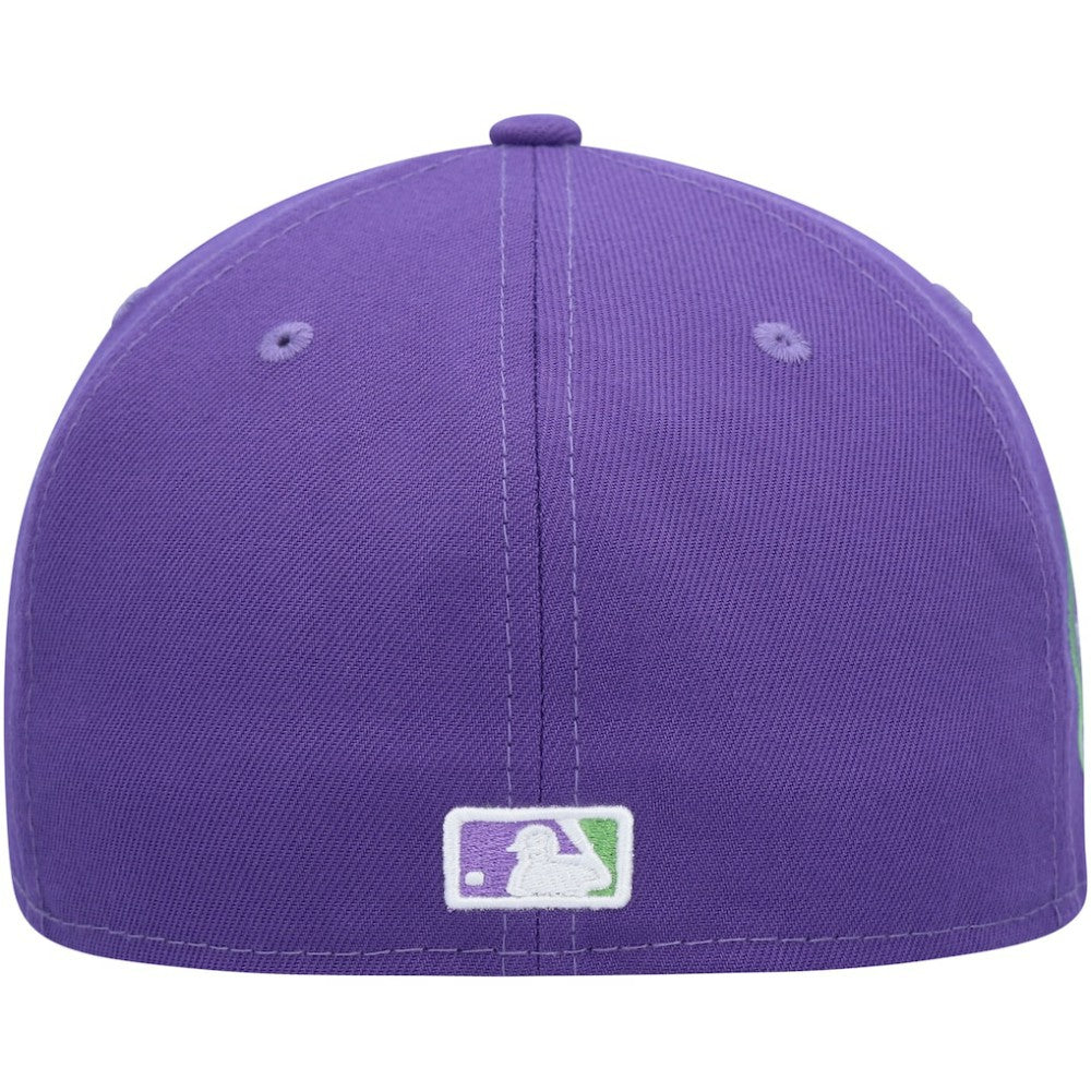 Athletics Lime Side Patch 59FIFTY Fitted Hat Purple