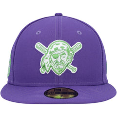 Pittsburgh Pirates Lime Side Patch 59FIFTY Fitted Hat Purple