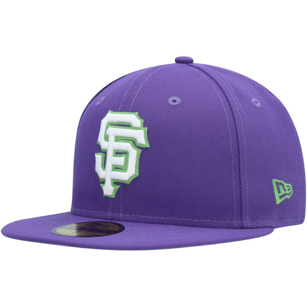 San Francisco Giants Lime Side Patch 59FIFTY Fitted Hat Purple
