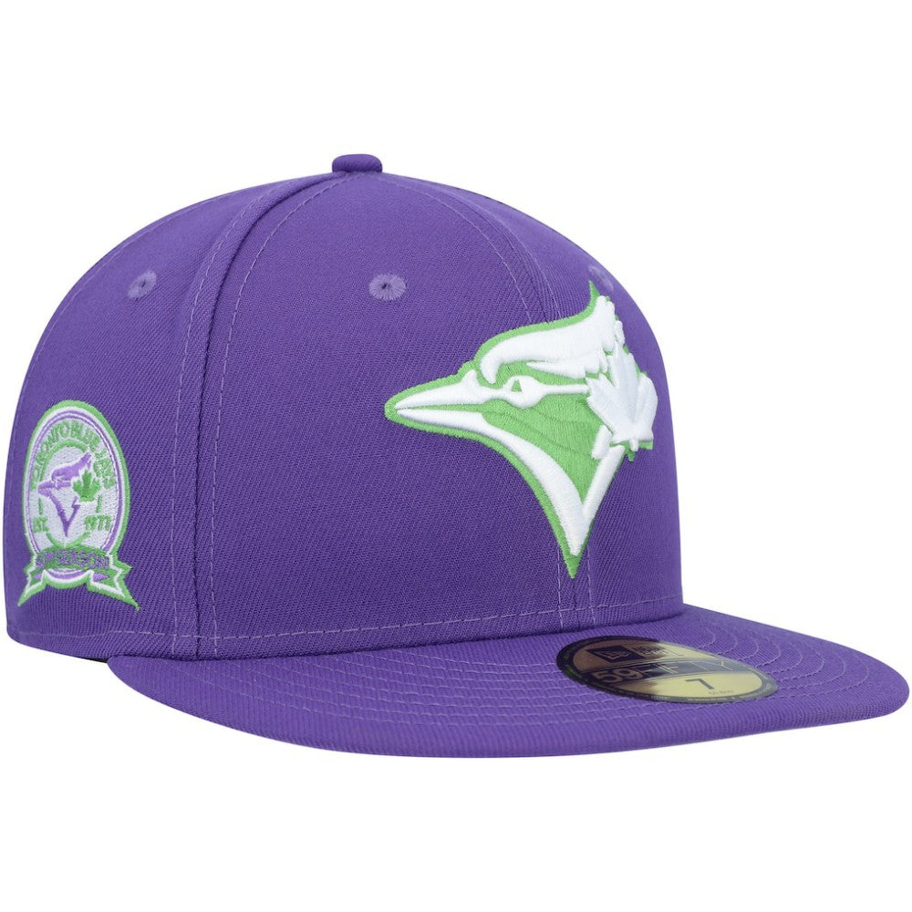 Toronto Blue Jays Lime Side Patch 59FIFTY Fitted Hat Purple