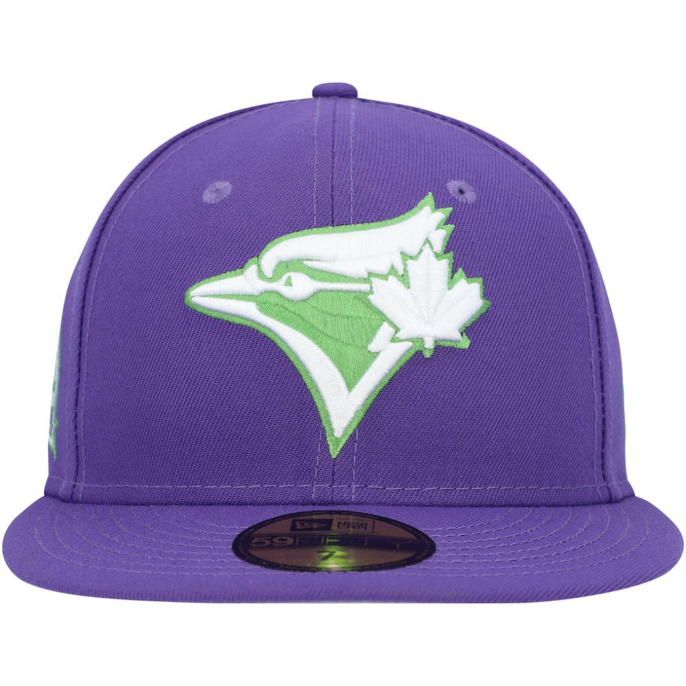 Toronto Blue Jays Lime Side Patch 59FIFTY Fitted Hat Purple