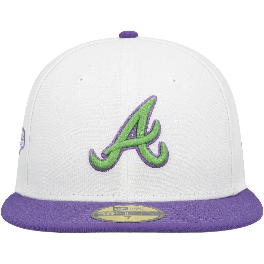 Atlanta Braves  Side Patch 59FIFTY Fitted Hat White