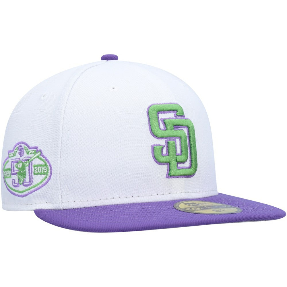 San Diego Padres 50th Anniversary Side Patch 59FIFTY Fitted Hat White