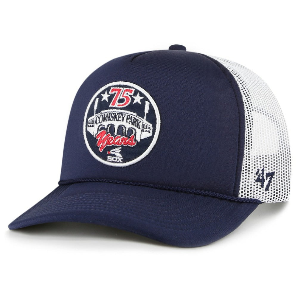 Chicago White Sox Foam Logo Trucker Snapback Hat Navy