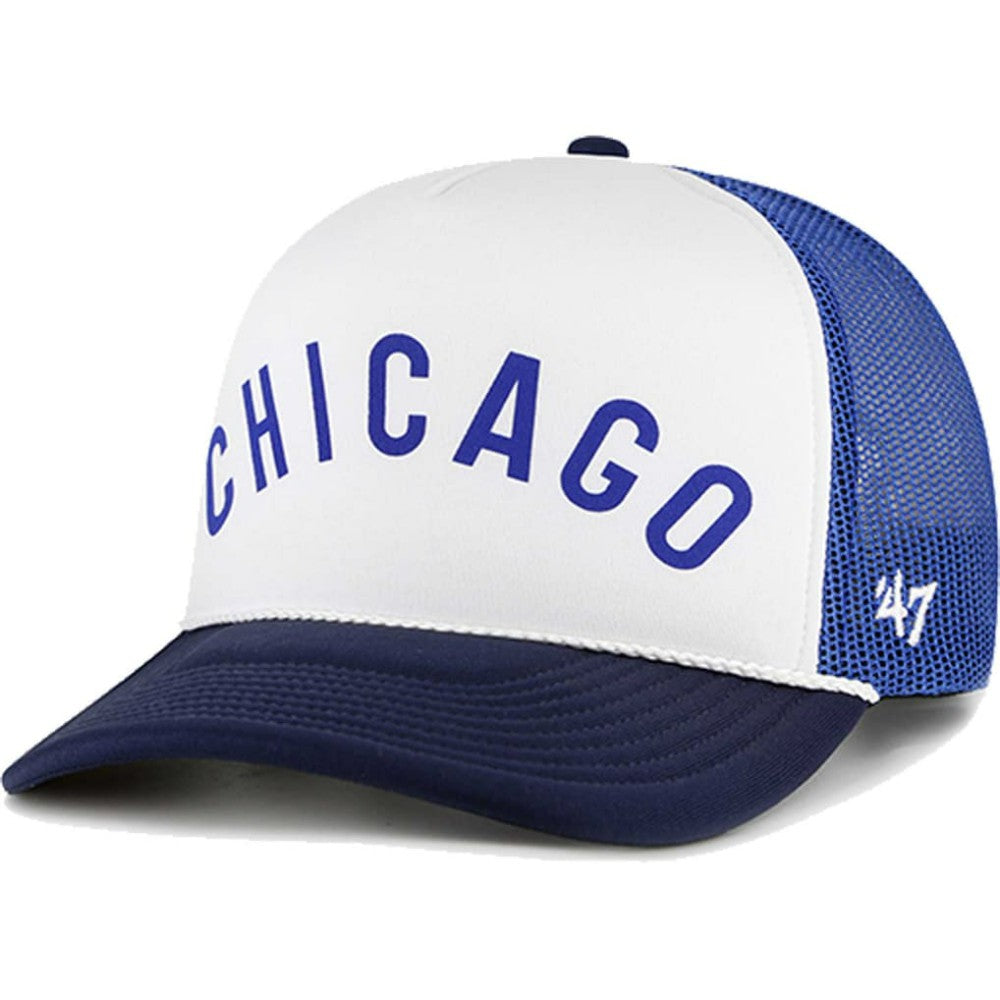 Chicago Cubs Foam Front Script Trucker Snapback Hat White