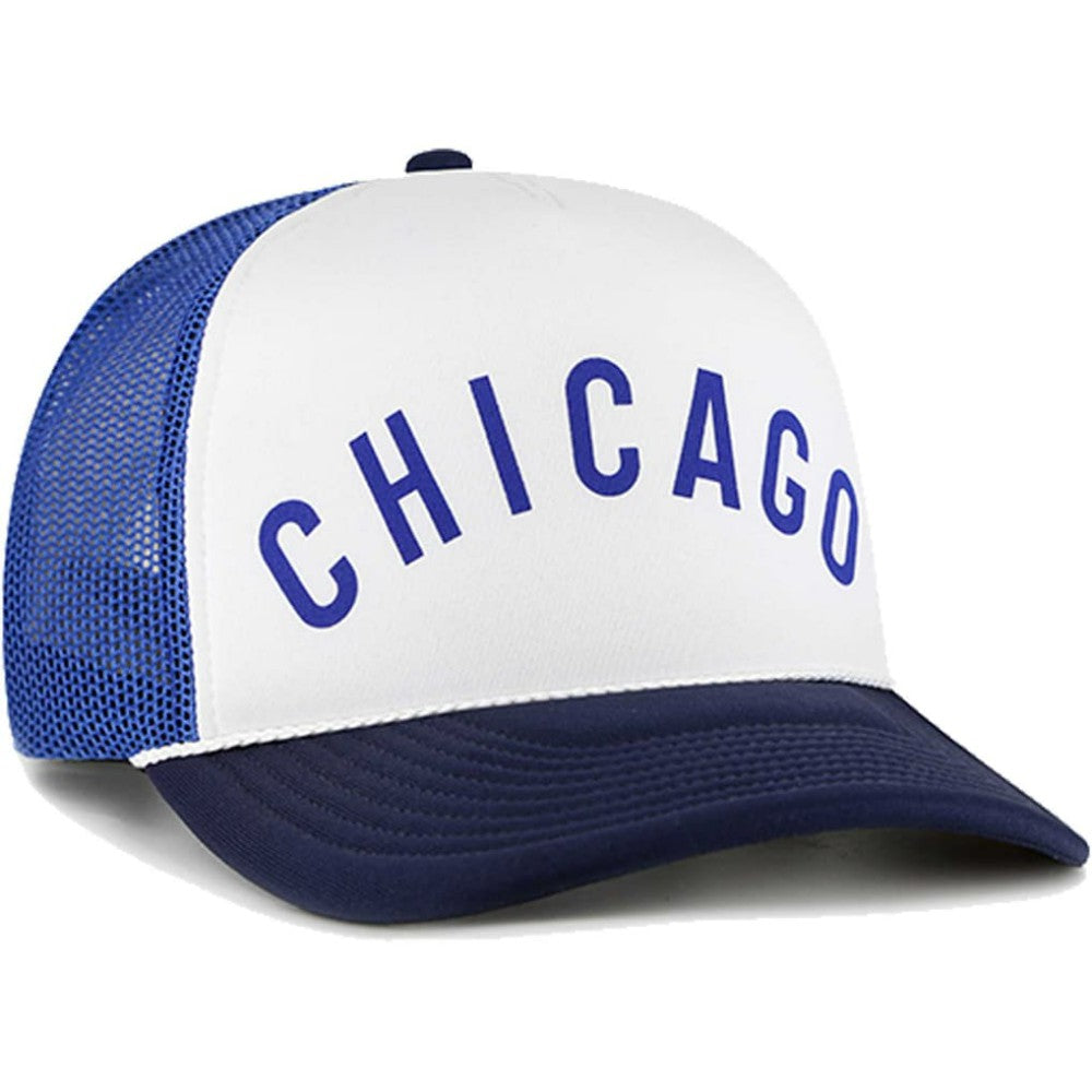 Chicago Cubs Foam Front Script Trucker Snapback Hat White