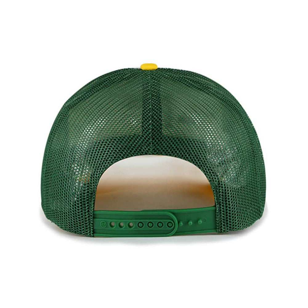 Athletics Foam Front Script Trucker Snapback Hat White
