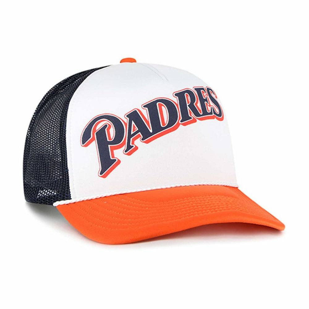 San Diego Padres Foam Front Script Trucker Snapback Hat White