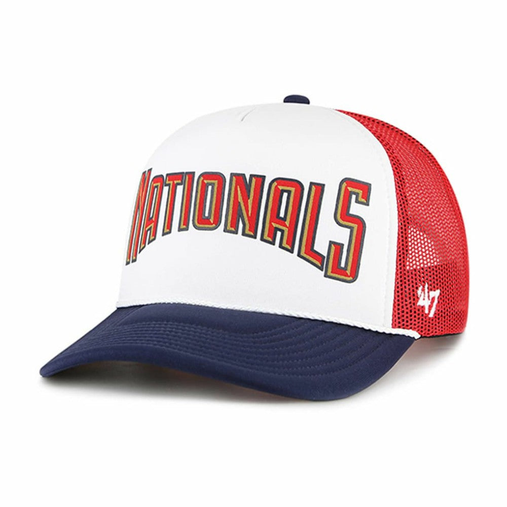 Washington Nationals Foam Front Script Trucker Snapback Hat White