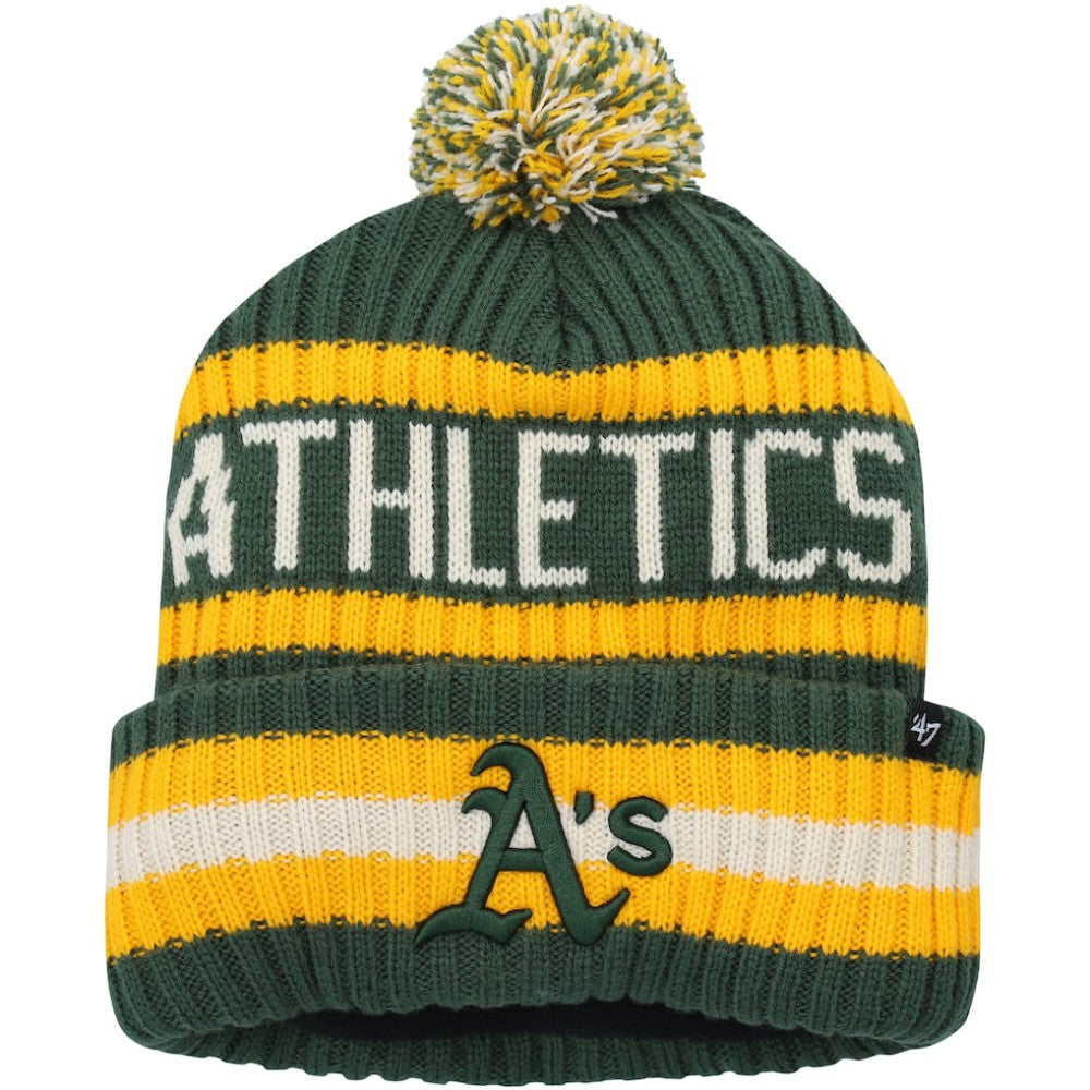Athletics Bering Cuffed Knit Hat with Pom Green