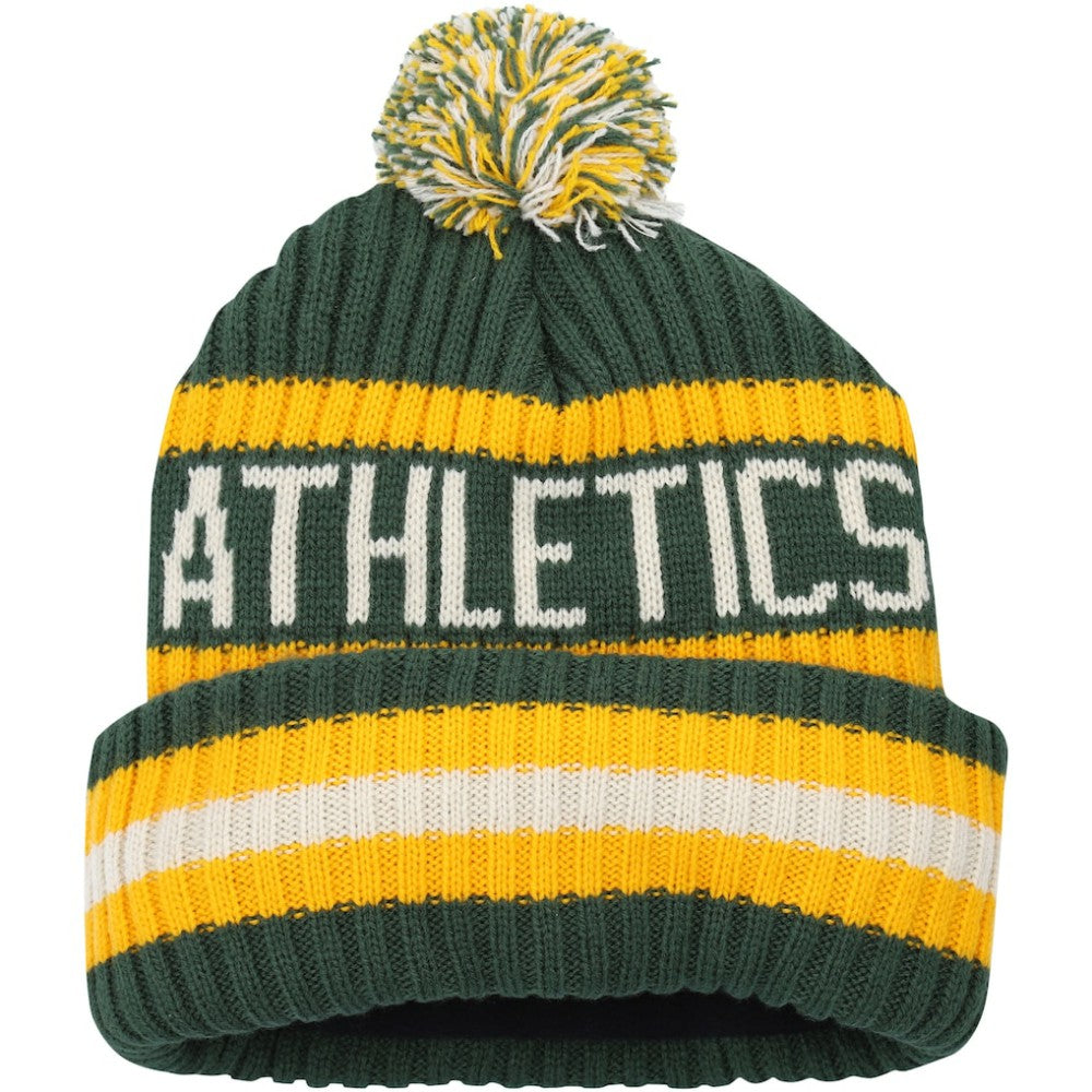 Athletics Bering Cuffed Knit Hat with Pom Green