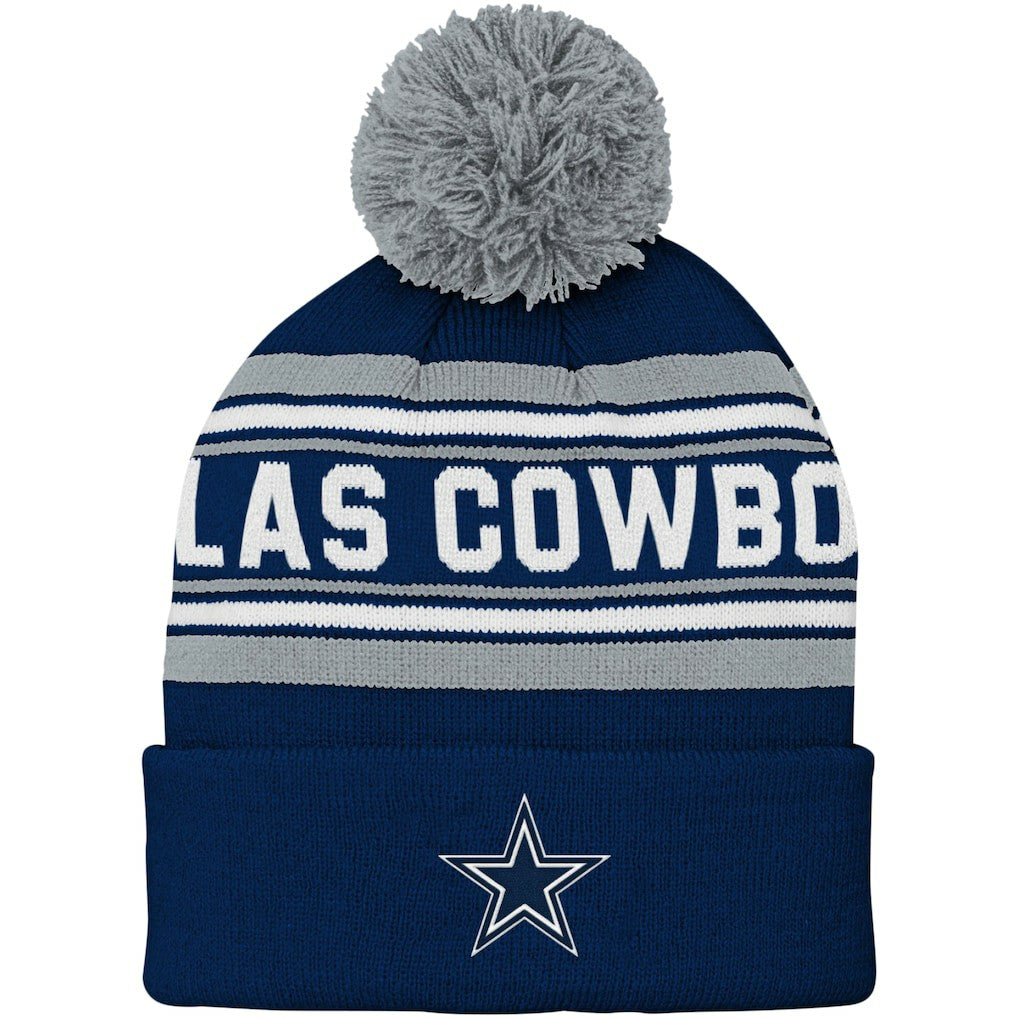 Dallas Cowboys Preschool Jacquard Cuffed Knit Hat with Pom - Navy discount