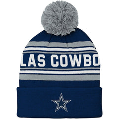Dallas Cowboys Preschool Jacquard Cuffed Knit Hat with Pom - Navy discount