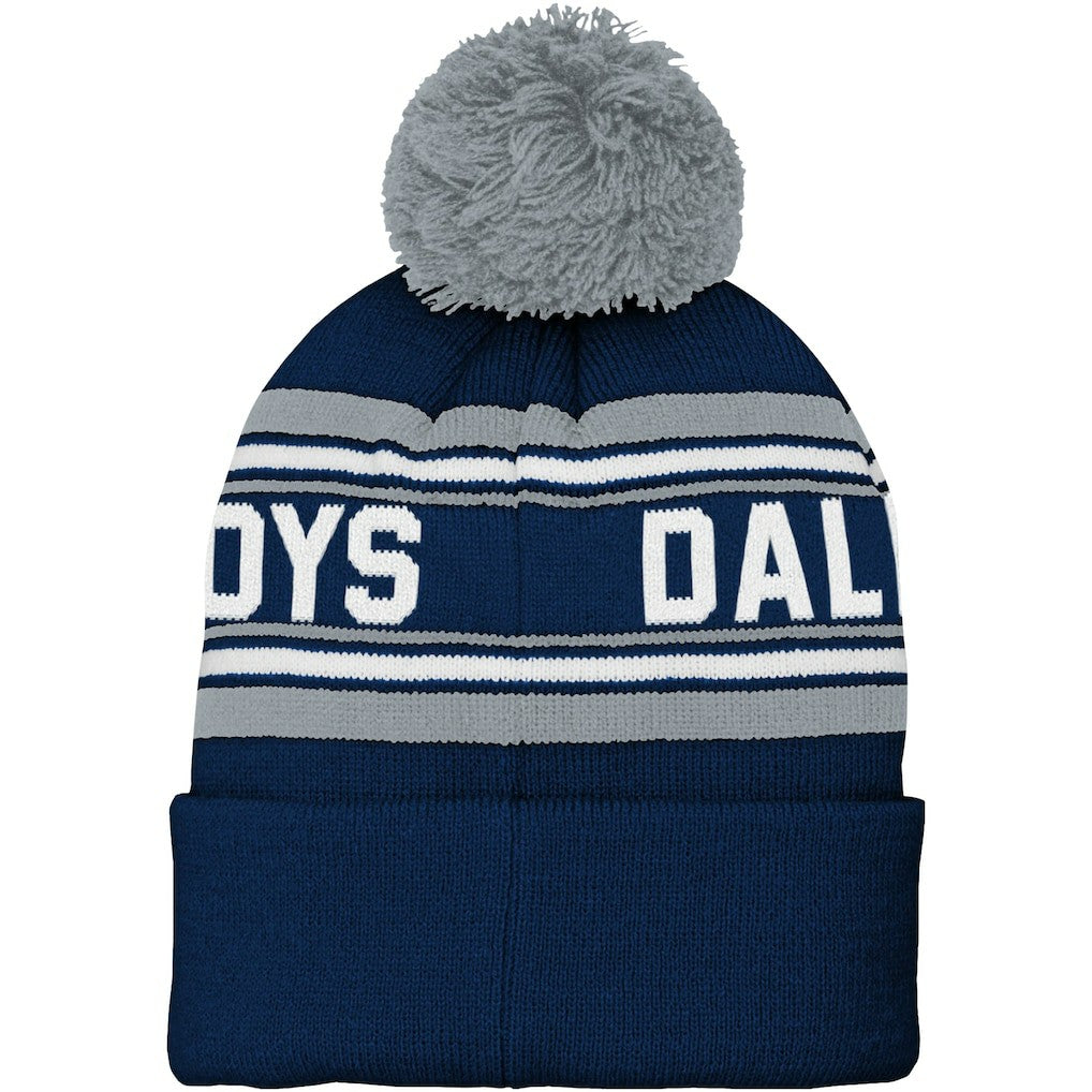 Dallas Cowboys Preschool Jacquard Cuffed Knit Hat with Pom - Navy discount