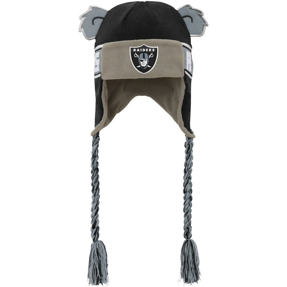 Las Vegas Raiders Youth Wordmark Ears Trooper Knit Hat - Black for sale