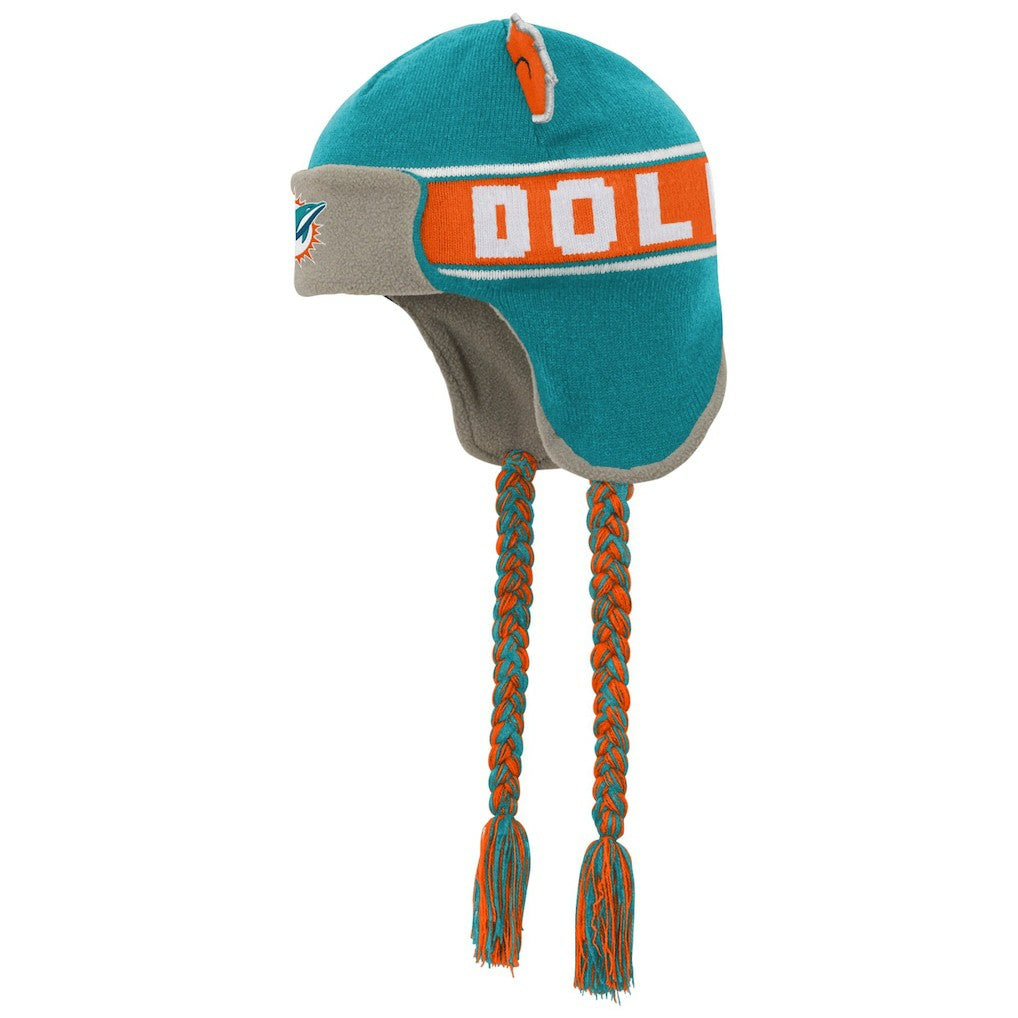 Miami Dolphins Youth Wordmark Ears Trooper Knit Hat - Aqua discount