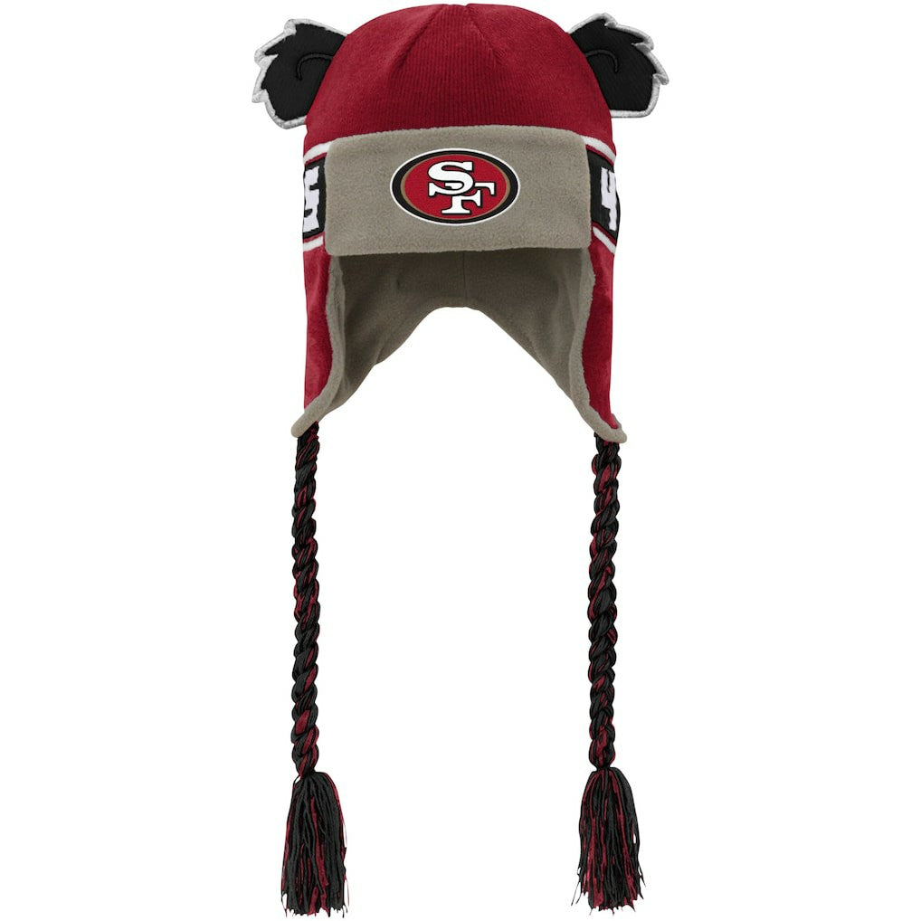 San Francisco 49ers Youth Wordmark Ears Trooper Knit Hat - Scarlet outlet